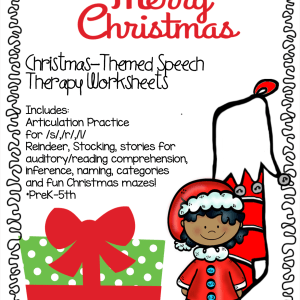 Christmas-Themed Speech Therapy Worksheets bundle