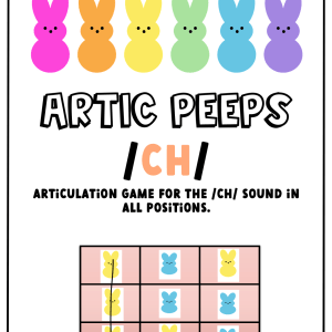 colorful peeps game for the ch sound in tic tac toe game for speech therapy